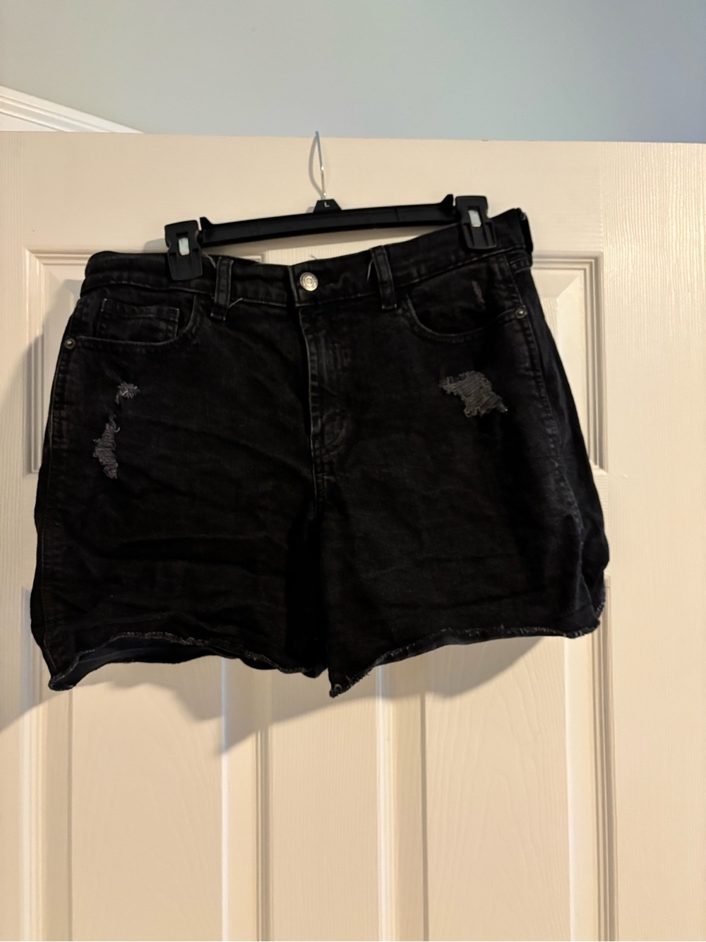 Old Navy Black Distressed Jean Shorts